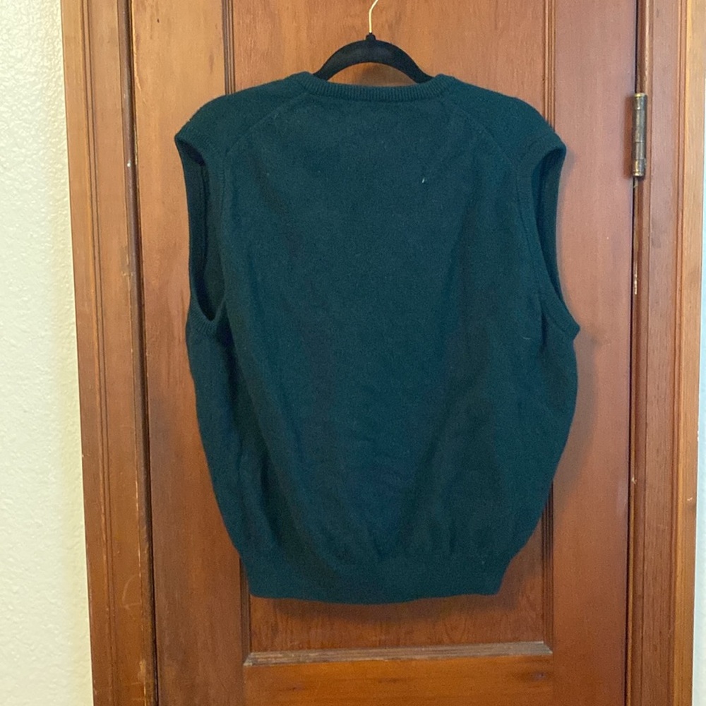 100% wool vintage green sweater vest - Picture 3 of 4